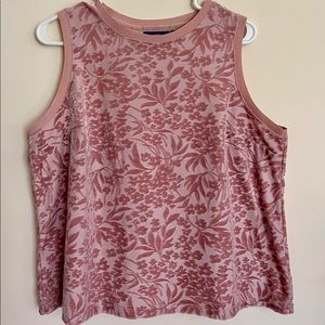 Pink Floral Burnout Velvet Tank: Apt. 9 size large